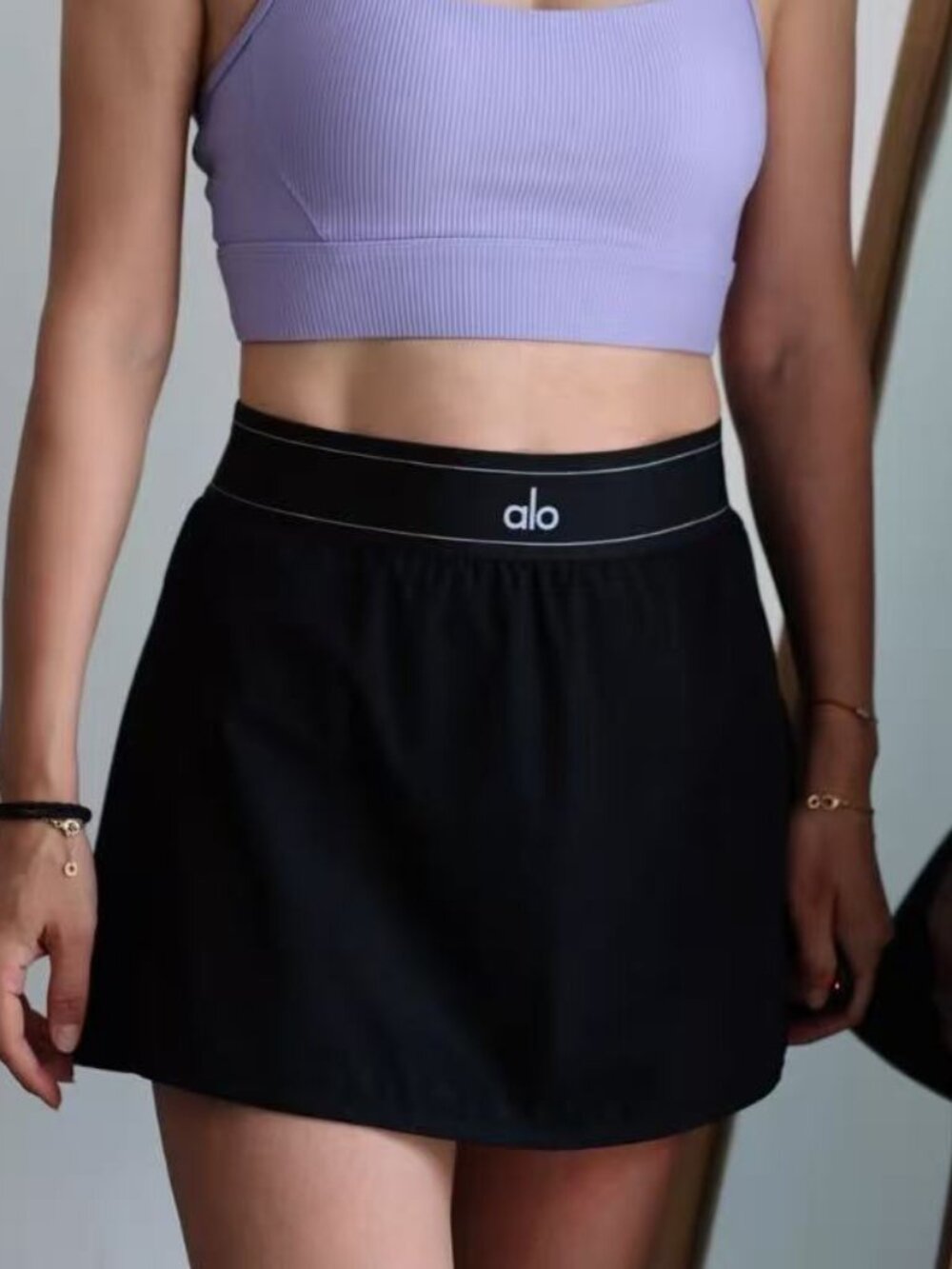 👑Alo Yoga Match Point Tennis Skirt Black Queen Energy💅 - Picture 2 of 7